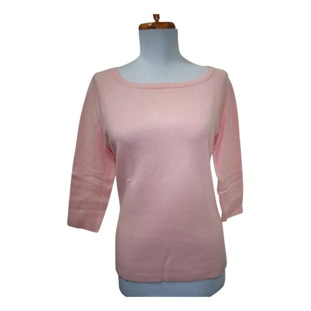EUC - 100% CASHMERE STUDIO Pink 100% cashmere scoop neck jumper - Size S